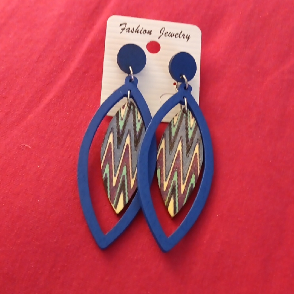 Blue and Multicolor Fashion Jewelry Earrings